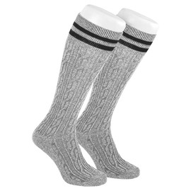 AVAYUU 1 Pair Men's Traditional Socks Long Knee Socks Striped Costume Socks Cotton Braid Knee Socks Country House Style Mottled Knee Socks Comfort Waistband & Without Seam Size 40-46 Light Grey,