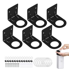 6Pcs Resizable Soap Bottle Dispenser Holder Wall Mount for Shower, Soap Shampoo Lotion Dispenser Wall Mount Bottle Holder for Bathroom Kitchen with Screw Sets (6pcs Black)