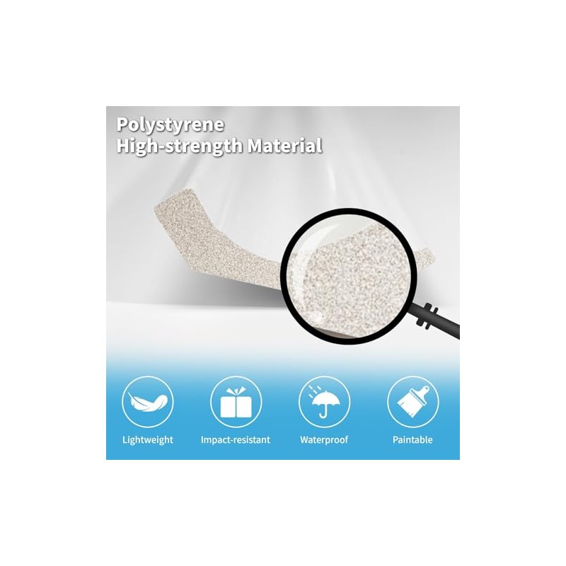 Art3d 10-Pack 47Ft White Ceiling Crown Molding Trim, High Impact