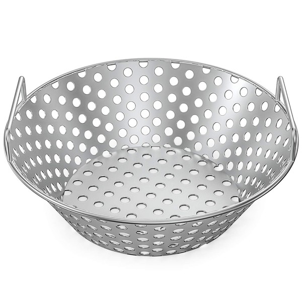 Skyflame 14 Inch Stainless Steel Charcoal Basket Accessories for Kamado Joe Classic | Large Big Green Egg | Pit Boss | Louisiana Grills & Other Grills - New Version of Hollow Holes Design