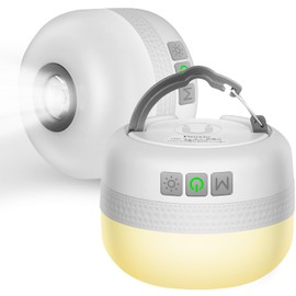 2-in-1 RGB LED Lantern, Camping Lantern, Flashlight Function, Ultra Bright, 6,000 mAh, 5 Color Switching (White/Warm/Blue/Red/Green), Stepless Dimming, Brightness Memory, Built-in Magnet, IPX5