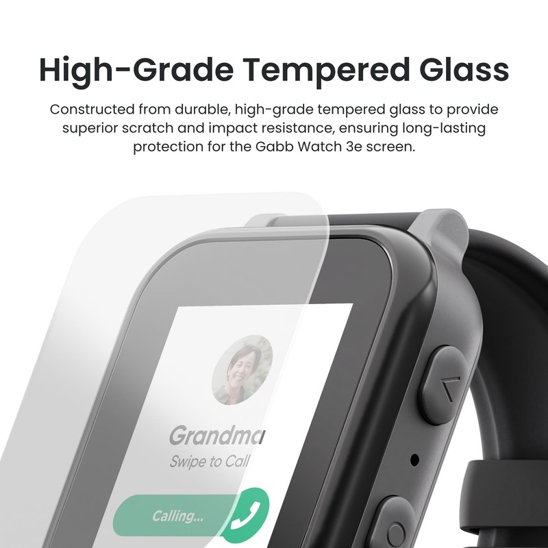Gabb Watch 3/3e Screen Protector, Tempered Glass, Scratch Resistant, Protective