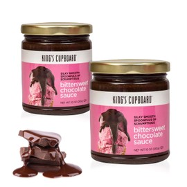 King's Cupboard Bittersweet Chocolate Sauce - The Perfect Hot Fudge Sauce for Topping Ice Cream & Desserts, Chocolate Coffee Drizzle, Baking, Fondue, Gluten-Free, Kosher, All Natural 10 oz - 2 Pack
