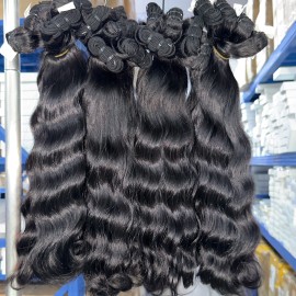 Cuticle Aligned 100% Raw Vietnamese Hair Vendor Burmese Curly Human Hair Bundles Body Natural Wavy Cambodian Raw Hair Bundlescolor: natural wavy, Stretched Length: 30 Inches