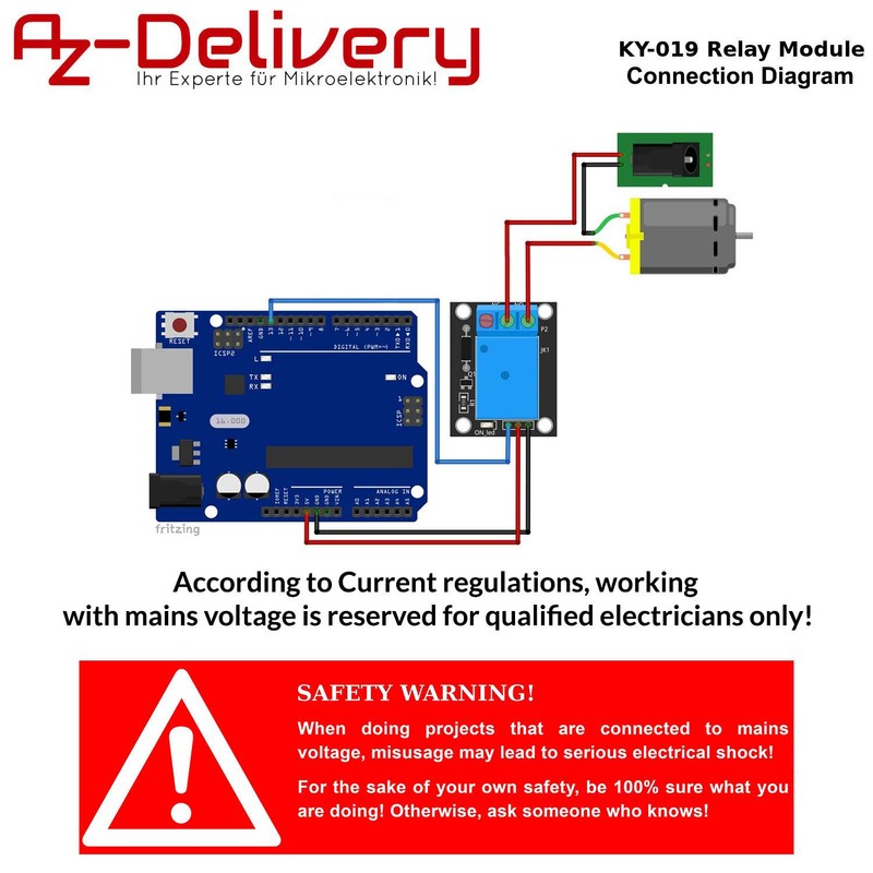 AZDelivery 1-relay, 5V, KY-019 Parent relay