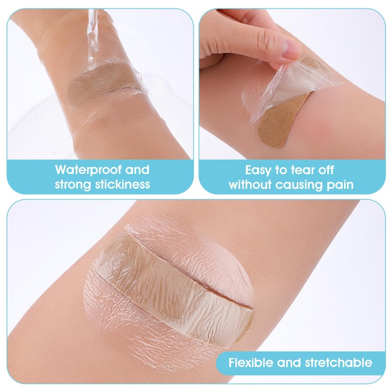 100Pcs Waterproof Bandaids, Adhesive Transparent Film Dressing Bandages