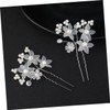 Baluue U-Shaped Hair Pins 6pcs Red Pearl Floral Hair Sticks