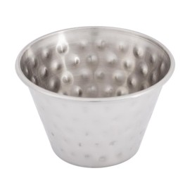 Olympia Olympia Sauce Cup Hammered St/St - 115ml 4oz (Box 12), Silver