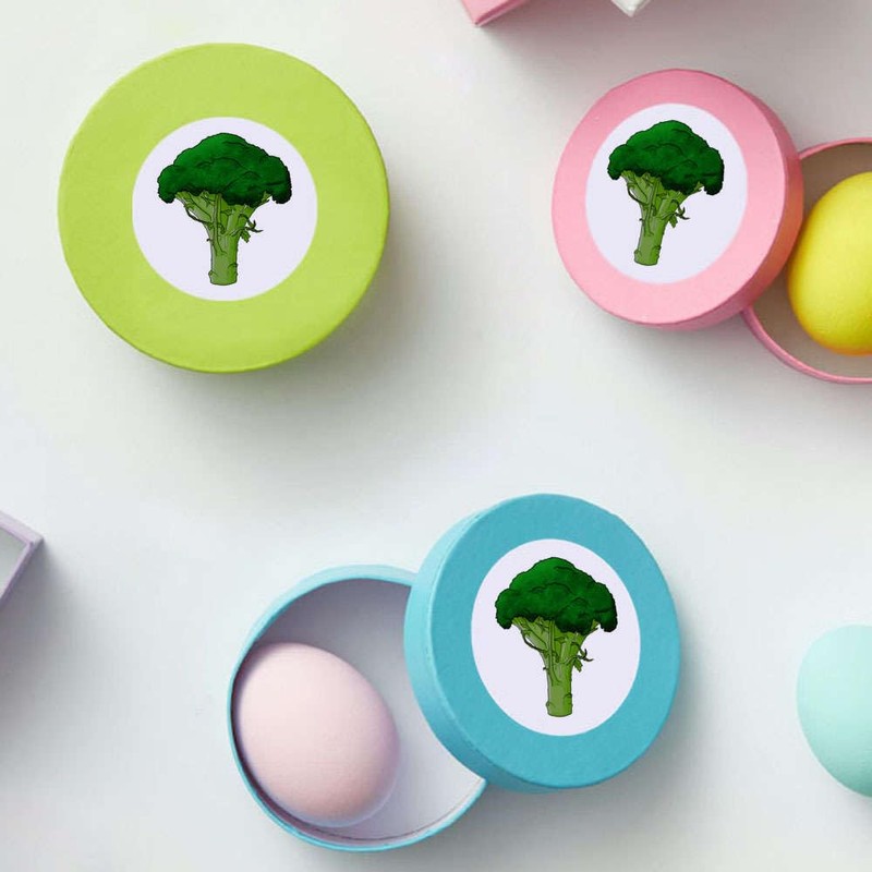 24 x 40mm Round 'Broccoli' Stickers (SK00040055)