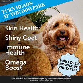 Skin Health Salmon Chews - Itch Relief for Dogs, Omega 3 Fish Oil for Dogs, Natural Salmon Oil for Dog Chews for Healthy Skin & Coat, May Reduce Shedding, Dog Fish Oil Supplements - 90 Ct