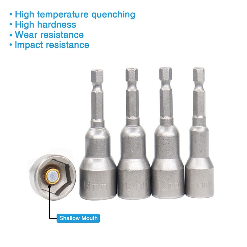 6-14mm Magnetic Nut Driver Set, 9 Pcs Hex Shank Nut