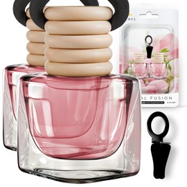 Car Air Fresheners for Women - Floral Fragrance Pack of 2 Long Lasting Car Air Freshener | Odor Eliminator Car Perfume Diffuser with Essential Oils | Car Air Freshener Vent Clip by Perfa