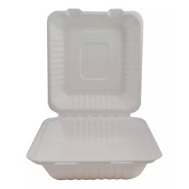 Degrapack Paq Con 50 Piezas De Contenedor Almeja 8x8  Biodegradable