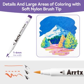 Arrtx Acrylic Markers Basic Series 48 Colors,Brush Tip Acrylic Paint Pens for Rock Painting,Glass,Stone,Wood,Ceramic,Fabric,DIY Crafts & Art Supplies