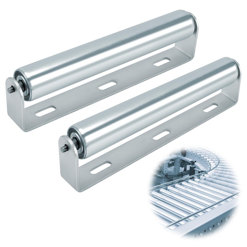 2 Pack Conveyor Long Roller and Bracket Set 10-inch, 1.5-inch