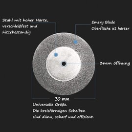 Universal 30 mm Diamond Cutting Discs Pack of 20, Mini Cutting Discs Flex Discs with 4 Pieces Mandrel Shaft, Metal Diamond Discs for Stone, Wood, Tiles, Glass, Plastic