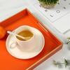 Spsyrine Orange Decorative Serving Tray with Handles, Elegant Plastic Coffee