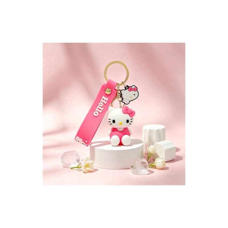 Kawaii Cat Keychain - Cute Cartoon Bag Charm for Women