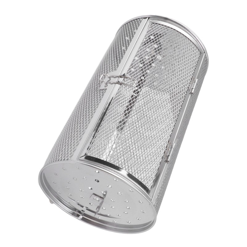 Rolling Grilling Basket Stainless Steel Grill Cage Round Stainless Steel