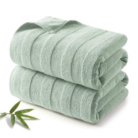 REDKISS Luxury Viscose from Bamboo Bath Towels, Ultra Soft, 28x55 in, Green
