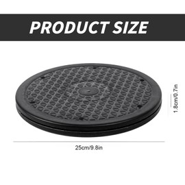 25 cm Rotating Platform, Turntable with Steel Ball Bearings, 360 Degree Rotating Turntable, Multi-Purpose Rotating Platform, Diamond Pattern Surface for TV, Monitor, Kitchen Appliances and Much More (Black)