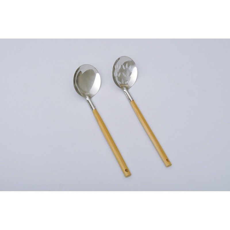 Sakai Sangyo Domestic Bamboo Pattern Ladle (Set of 2) for