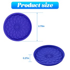 Zpana Car Coaster, 4PCS Silicone Non Slip Vehicle Cup Holders Insert Mat, Waterproof Automotive Interior Cupholder Embedded Protection Pad Accessories, Universal for SUV, Sedan, Truck(Royal Blue)