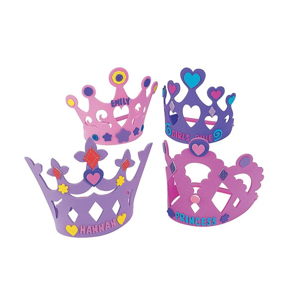 DIY Foam Princess Crown Kits - Makes 12 Tiara Crowns