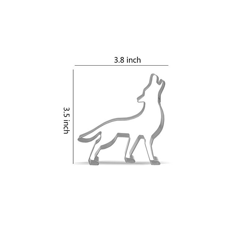 3.8 inch Wolf Cookie Cutter - Stainless Steel