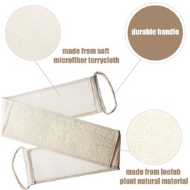 Natural Loofah Sponge, Body Loofah Back Scrubber Long Handle for Men Women Size 10 x 80 cm