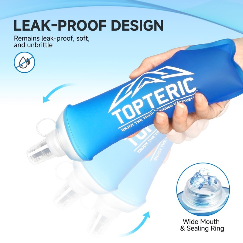 TOPTERIC Trail Running Water Bottle, Enjoy the Trail Running Experience,