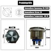 Powice 2 x 16 mm Push Button Waterproof Momentary Reset
