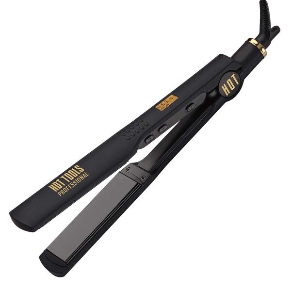 Hot Tools Professional Black Gold Digital Flat Iron, 1 1/4 Inches
