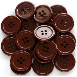 GANSSIA 1 Inch (25mm) Brown Color Buttons for Sewing Flatback Button Sweater Sewing or Crafting Pack of 50PCS