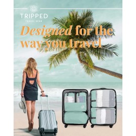 TRIPPED Travel Gear Compression Packing Cubes for Travel by TRIPPED – 6-Piece Premium Set with La...