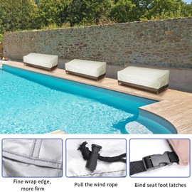 UOIENRT Patio Sofa Covers Waterproof, Heavy Duty 420D PVC Oxford Outdoor Sofa Covers, Anti-UV Patio Furniture Cover for Loveseat Sofa (88 * 33 * 33 in)