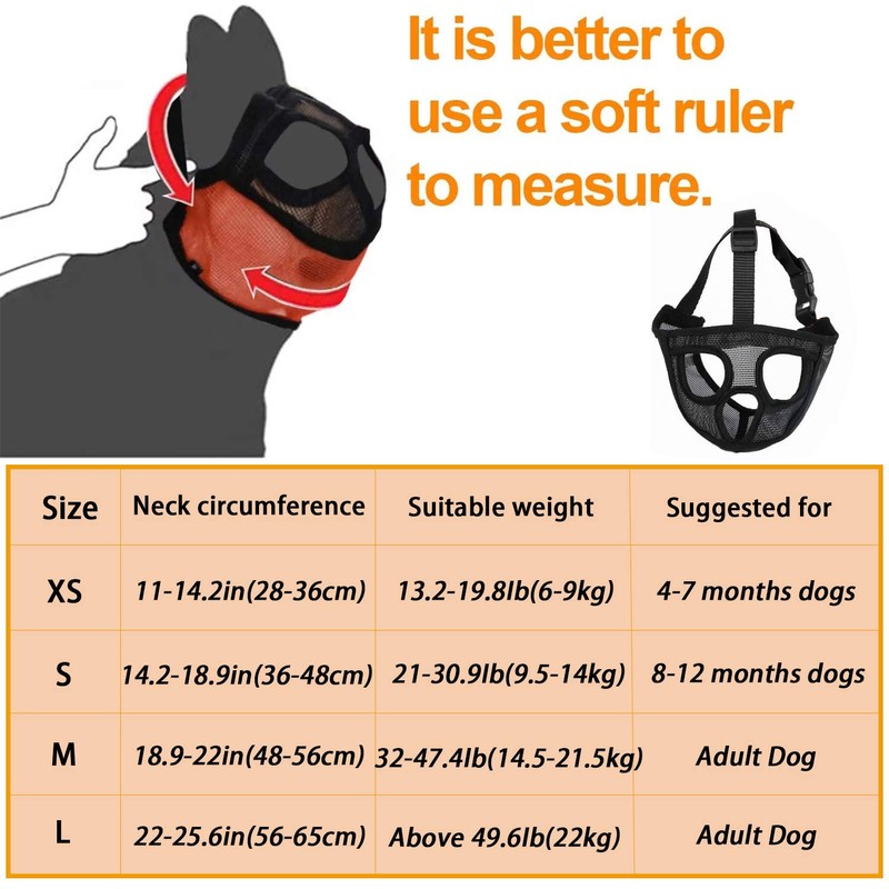 Short Snout Breathable Mesh Bulldog Muzzle - Adjustable Mouth Cover