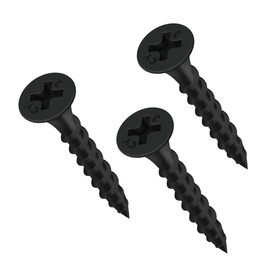 BOUMVID Drywall Screws M3.5 x 25 mm, Pack of 200 Drywall Screws Black Coarse Thread Wood Drywall Screws, Plasterboard Drywall Screws, Plasterboard Screw Drywall Screws