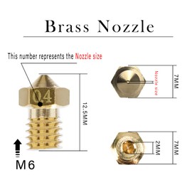 XIFOWE Nozzles 10 pcs 0.4mm 3D Printer Extruders Brass Nozzles for V5 V6 1.75mm PLA ABS 3D Printers, Compatible with Anycubic I3 Mega Prusa I3 MK3/MK3S Clone Anet A8 CHT...