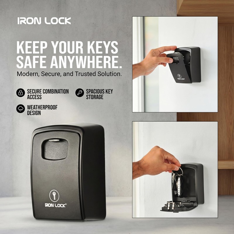 Iron Lock® Key Lock Box XXL Wall Mount – Waterproof