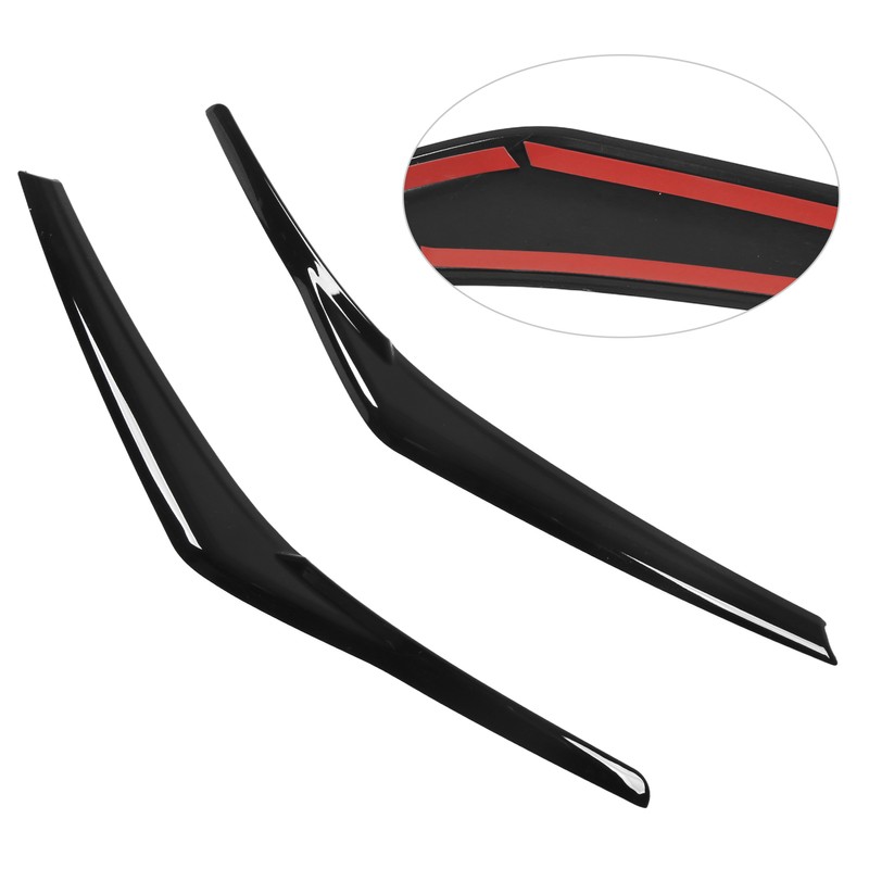 1 Pair Car Headlight Eye Lid Covers Bright Black Smooth