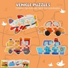PELOSTA 4Pcs Wooden Toddler Puzzles for Boys Girls Age 1-3,Traffic