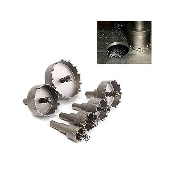 6Pcs Carbide Tip TCT Drill Bit Hole Saw for Stainless