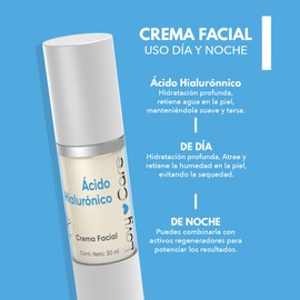 LOVY CARE Crema Facial con Ácido Hialurónico, 30 ml, pH 5.5, Hidratación Profunda, Reparación Celular y Efecto Antiarrugas