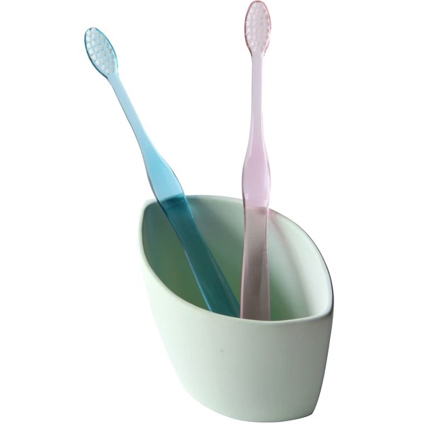 Suusera Toothbrush Holder, Moisture Absorption, Toothbrush Stand, Leaf Green (Size: Approx. 4.2 x 2.6 x 3.0 inches (10.8 x 6.7 x 7.6 cm), Made in Japan, Bathroom, Washroom