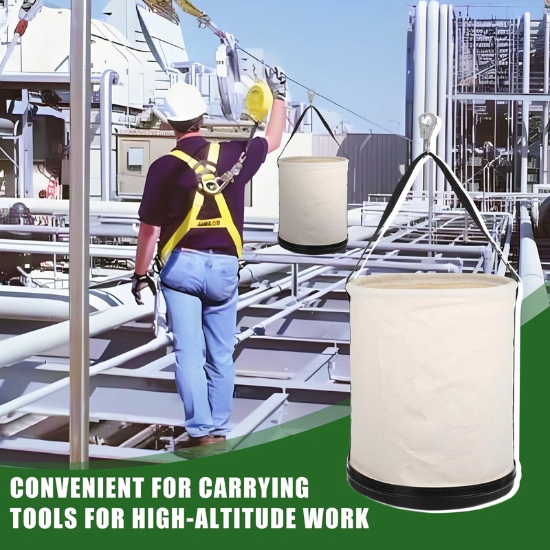 CNQLIS Utility Canvas Tool Bucket, 11.6" x 15" All Purpose