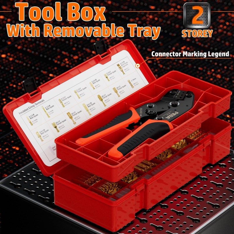 PEBA Open Barrel Crimping Tool Kit - 14 Sizes Quick