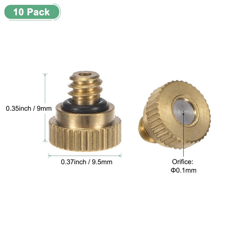 M METERXITY 10-Pack Brass Misting Nozzle, 0.004" 0.1mm Orifice 10/24