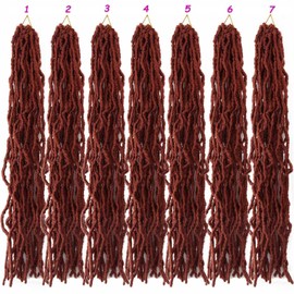 7 Packs 24 Inch Soft Locs Crochet Hair Pre Looped Curly Wavy Faux Loc Crochet Braids for Natural Butterfly Locs Crochet Hair for Black Women (24 inch(pack of 7), 350#)