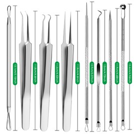8 Stücke Rostfreier Edelstahl Mitesserentferner Set, Blackheads Pickel Pinzette Ausdrücken Werkzeug, Komedonenquetscher Mitesser zum Entfernen von Pickeln für Entfernung Von Mitessern